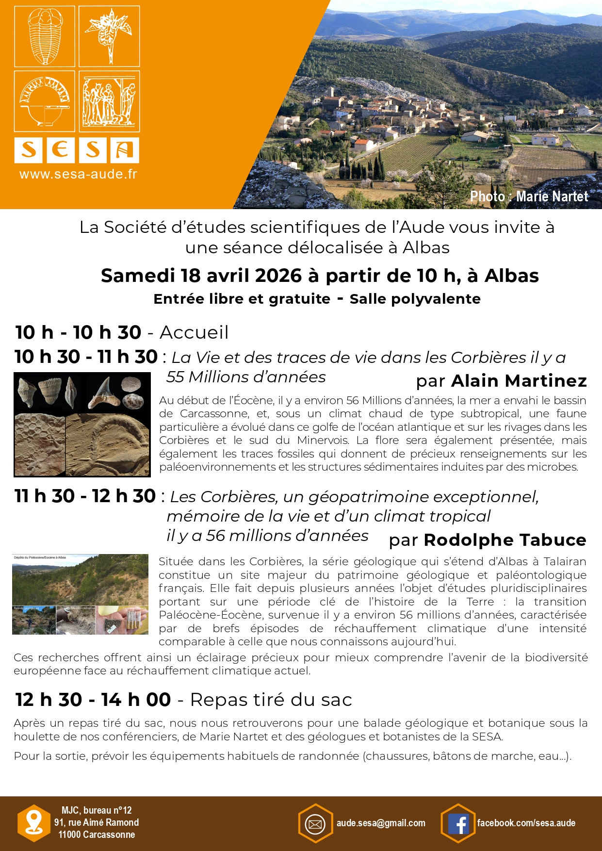 Journée géologique organisée par la SESA (Société d'Etudes Scientifiques de l'Aude)