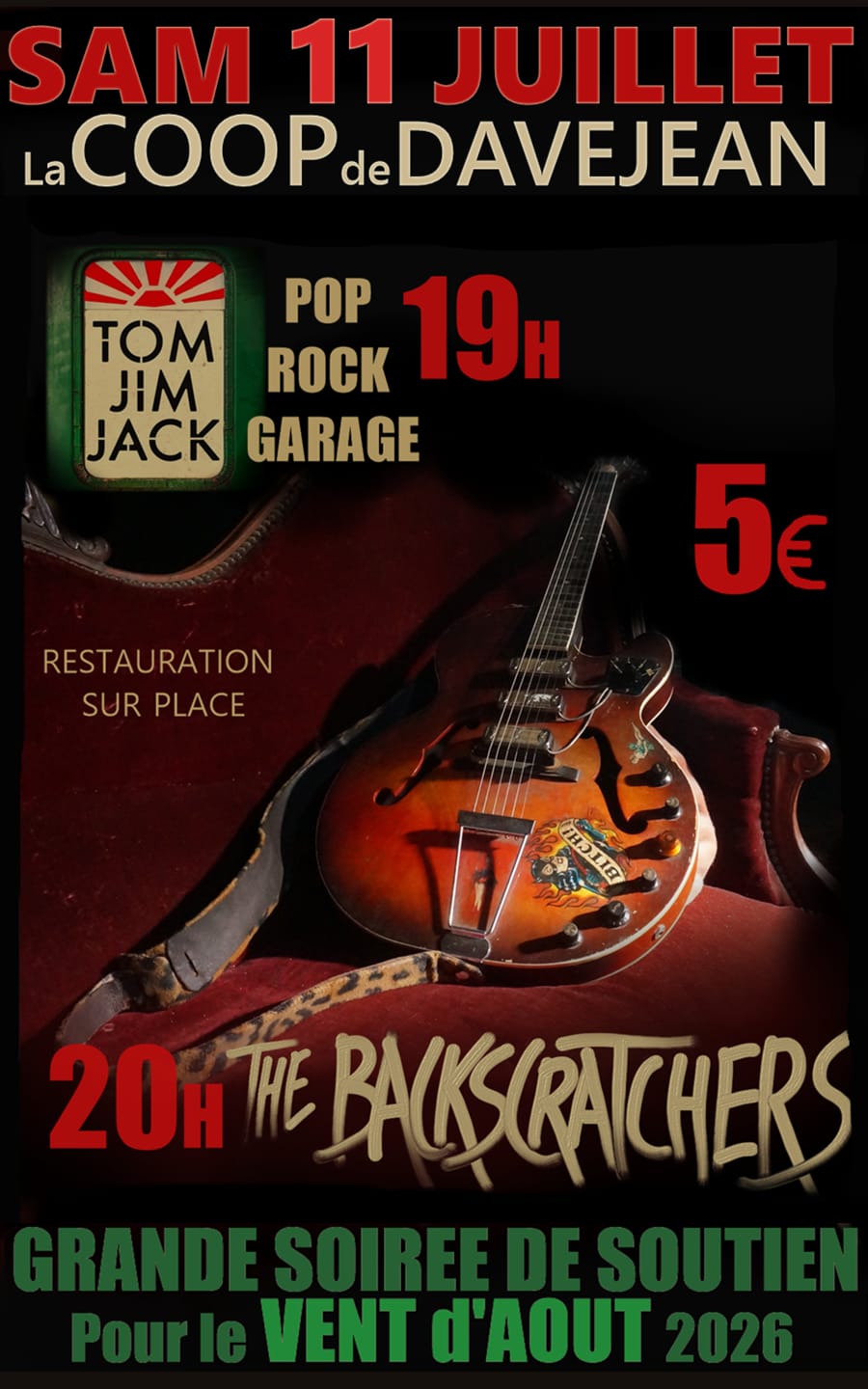 Tom Jim Jack puis The Backscratchers en concert