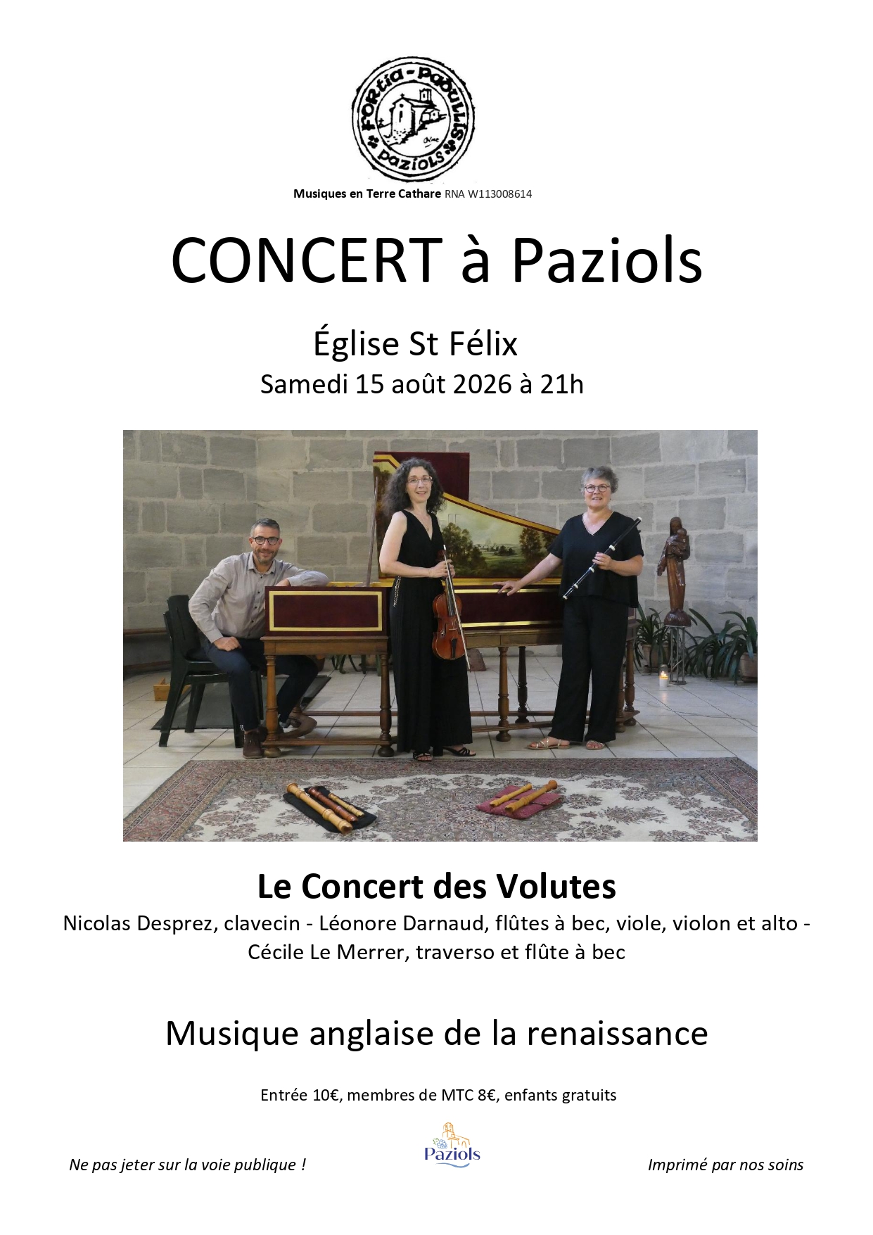 Le Concert des Volutes, musique anglaise de la Renaissance