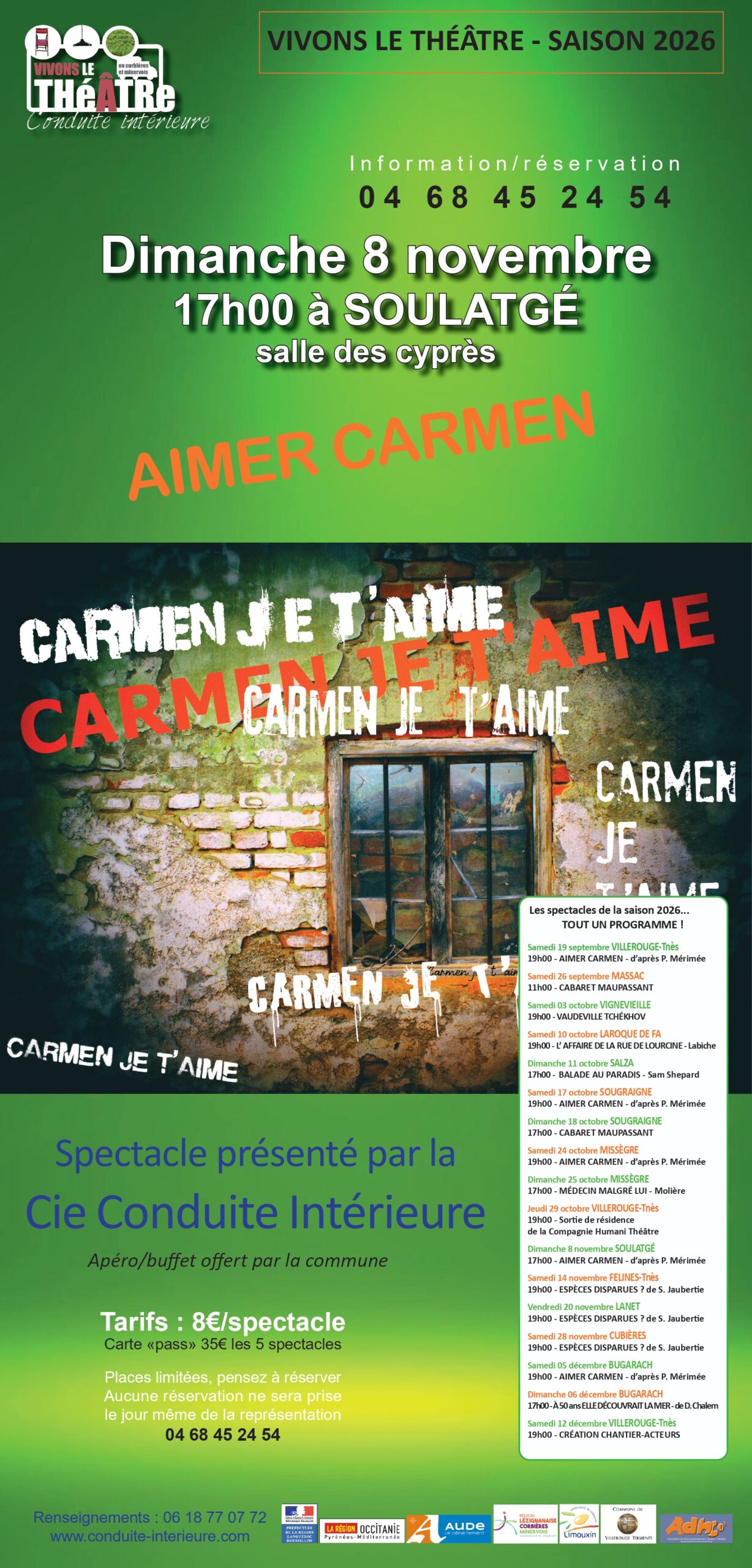 Vivons le théâtre: "Aimer Carmen" par Cie Conduite Intérieure